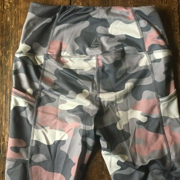 Reebok Camo Leggings Pink & Gray Size XS - Picture 3 of 6